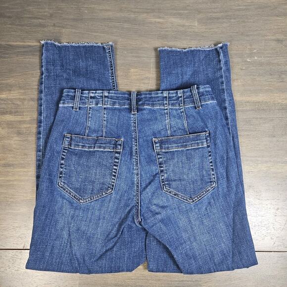 J. Jill Denim Jeans Pants Womens 6R Blue High Rise Straight Leg Raw Hem Casual - Picture 2 of 9